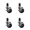Service Caster 3'' SS Hard Rubber Swivel 1-5/8'' Expanding Stem Caster Set with Brake, 4PK SCC-SSEX20S314-HRS-TLB-158-4 - alternate 1